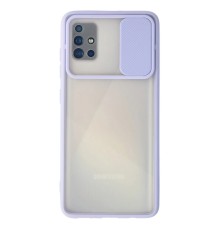 Samsung Galaxy A71 Kılıf Palm Buzlu Kamera Sürgülü Silikon - Lila