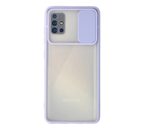 Samsung Galaxy A71 Kılıf Palm Buzlu Kamera Sürgülü Silikon - Lila Samsung Galaxy A71 Kılıf Palm Buzlu Kamera Sürgülü Silikon - Lila