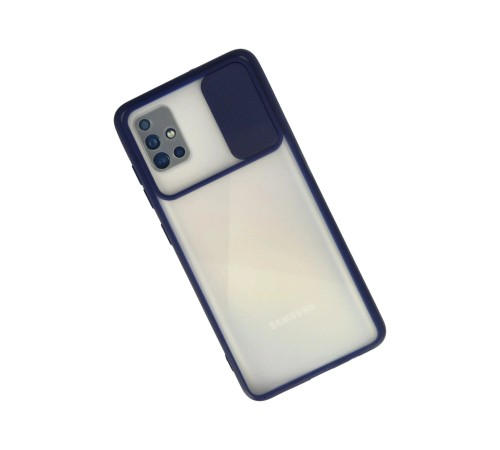 Samsung Galaxy A71 Kılıf Palm Buzlu Kamera Sürgülü Silikon - Lacivert Samsung Galaxy A71 Kılıf Palm Buzlu Kamera Sürgülü Silikon - Lacivert