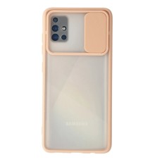 Samsung Galaxy A71 Kılıf Palm Buzlu Kamera Sürgülü Silikon - Pembe