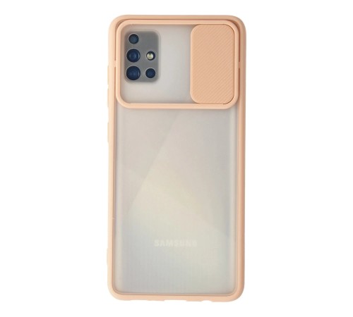 Samsung Galaxy A71 Kılıf Palm Buzlu Kamera Sürgülü Silikon - Pembe Samsung Galaxy A71 Kılıf Palm Buzlu Kamera Sürgülü Silikon - Pembe