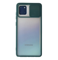 Samsung Galaxy A81 / Note 10 Lite Kılıf Palm Buzlu Kamera Sürgülü Silikon - Yeşil