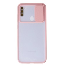 Samsung Galaxy A11 Kılıf Palm Buzlu Kamera Sürgülü Silikon - Pembe