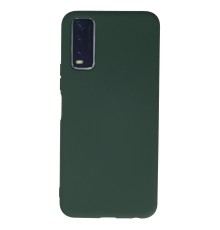 Vivo Y11S Kılıf Nano içi Kadife Silikon - Koyu Yeşil