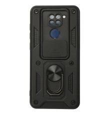 Xiaomi Redmi Note 9 Kılıf Pars Lens Yüzüklü Silikon - Siyah