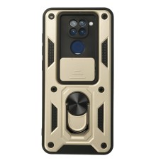 Xiaomi Redmi Note 9 Kılıf Pars Lens Yüzüklü Silikon - Gold