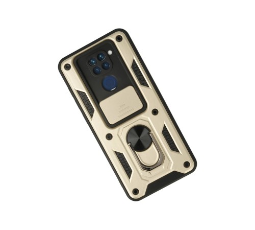 Xiaomi Redmi Note 9 Kılıf Pars Lens Yüzüklü Silikon - Gold Xiaomi Redmi Note 9 Kılıf Pars Lens Yüzüklü Silikon - Gold