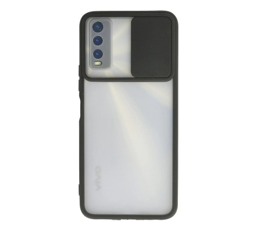 Vivo Y11S Kılıf Palm Buzlu Kamera Sürgülü Silikon - Siyah
