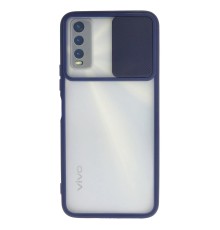 Vivo Y11S Kılıf Palm Buzlu Kamera Sürgülü Silikon - Lacivert