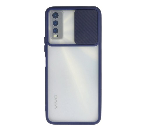 Vivo Y11S Kılıf Palm Buzlu Kamera Sürgülü Silikon - Lacivert Vivo Y11S Kılıf Palm Buzlu Kamera Sürgülü Silikon - Lacivert