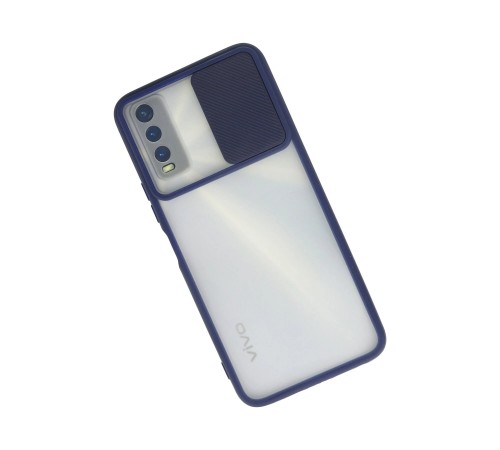 Vivo Y11S Kılıf Palm Buzlu Kamera Sürgülü Silikon - Lacivert Vivo Y11S Kılıf Palm Buzlu Kamera Sürgülü Silikon - Lacivert