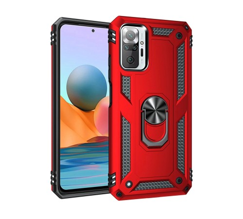 Xiaomi Redmi Note 10 Pro Kılıf Sofya Yüzüklü Silikon Kapak - Kırmızı Xiaomi Redmi Note 10 Pro Kılıf Sofya Yüzüklü Silikon Kapak - Kırmızı