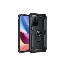 Xiaomi Poco F3 Kılıf Sofya Yüzüklü Silikon Kapak - Siyah