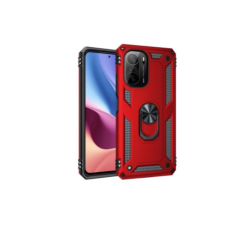 Xiaomi Poco F3 Kılıf Sofya Yüzüklü Silikon Kapak - Kırmızı Xiaomi Poco F3 Kılıf Sofya Yüzüklü Silikon Kapak - Kırmızı
