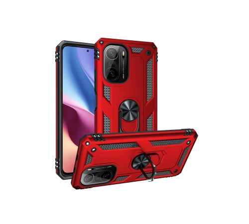 Xiaomi Poco F3 Kılıf Sofya Yüzüklü Silikon Kapak - Kırmızı Xiaomi Poco F3 Kılıf Sofya Yüzüklü Silikon Kapak - Kırmızı