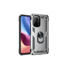 Xiaomi Poco F3 Kılıf Sofya Yüzüklü Silikon Kapak - Gümüş