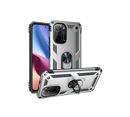 Xiaomi Poco F3 Kılıf Sofya Yüzüklü Silikon Kapak - Gümüş Xiaomi Poco F3 Kılıf Sofya Yüzüklü Silikon Kapak - Gümüş