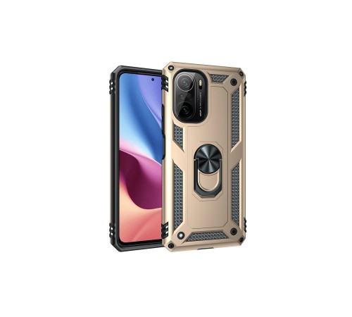Xiaomi Poco F3 Kılıf Sofya Yüzüklü Silikon Kapak - Gold Xiaomi Poco F3 Kılıf Sofya Yüzüklü Silikon Kapak - Gold