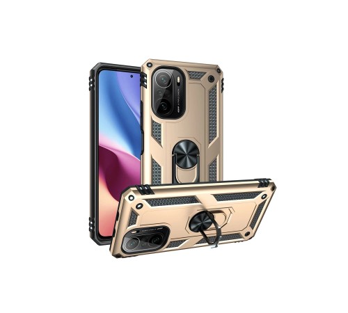 Xiaomi Poco F3 Kılıf Sofya Yüzüklü Silikon Kapak - Gold Xiaomi Poco F3 Kılıf Sofya Yüzüklü Silikon Kapak - Gold