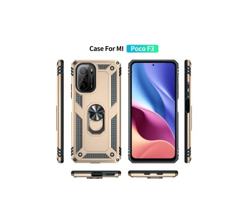 Xiaomi Poco F3 Kılıf Sofya Yüzüklü Silikon Kapak - Gold Xiaomi Poco F3 Kılıf Sofya Yüzüklü Silikon Kapak - Gold