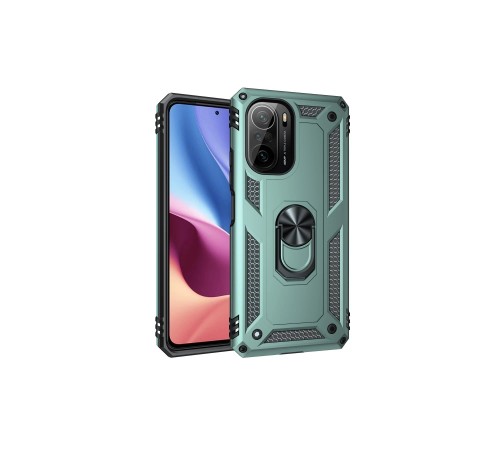 Xiaomi Poco F3 Kılıf Sofya Yüzüklü Silikon Kapak - Yeşil Xiaomi Poco F3 Kılıf Sofya Yüzüklü Silikon Kapak - Yeşil