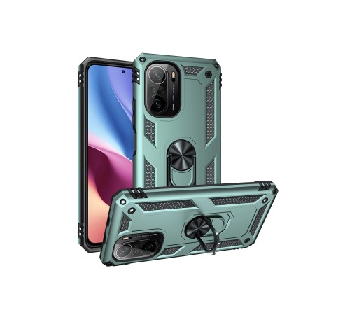 Xiaomi Poco F3 Kılıf Sofya Yüzüklü Silikon Kapak - Yeşil Xiaomi Poco F3 Kılıf Sofya Yüzüklü Silikon Kapak - Yeşil
