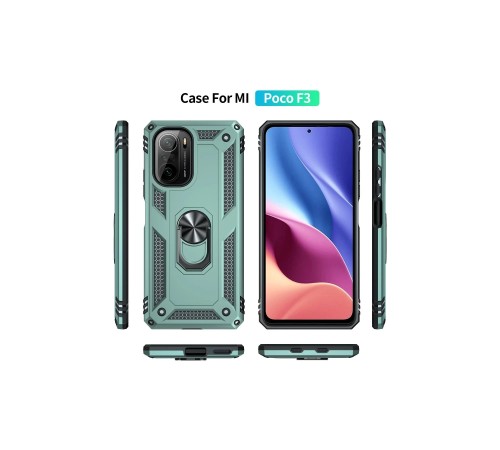 Xiaomi Poco F3 Kılıf Sofya Yüzüklü Silikon Kapak - Yeşil Xiaomi Poco F3 Kılıf Sofya Yüzüklü Silikon Kapak - Yeşil