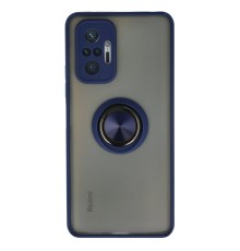 Xiaomi Redmi Note 10 Pro Kılıf Montreal Yüzüklü Silikon Kapak - Lacivert