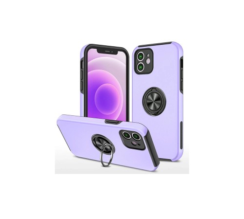 iPhone 12 Mini Kılıf Elit Yüzüklü Kapak - Mor iPhone 12 Mini Kılıf Elit Yüzüklü Kapak - Mor