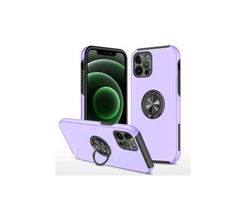 iPhone 12 Pro Max Kılıf Elit Yüzüklü Kapak - Mor iPhone 12 Pro Max Kılıf Elit Yüzüklü Kapak - Mor