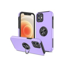 iPhone 12 Kılıf Elit Yüzüklü Kapak - Mor