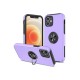 iPhone 12 Kılıf Elit Yüzüklü Kapak - Mor