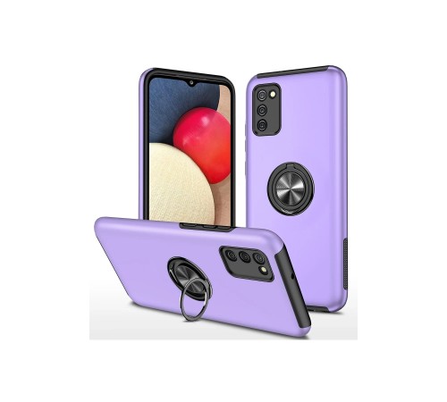 Samsung Galaxy A02S Kılıf Elit Yüzüklü Kapak - Mor Samsung Galaxy A02S Kılıf Elit Yüzüklü Kapak - Mor