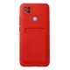 Xiaomi Redmi 9C Kılıf Kelvin Kartvizitli Silikon - Kırmızı