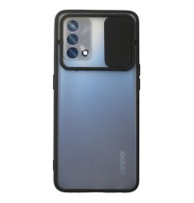 Oppo A74 4G Kılıf Palm Buzlu Kamera Sürgülü Silikon - Siyah