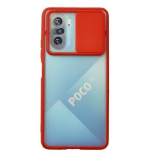 Xiaomi Poco F3 Kılıf Palm Buzlu Kamera Sürgülü Silikon - Kırmızı