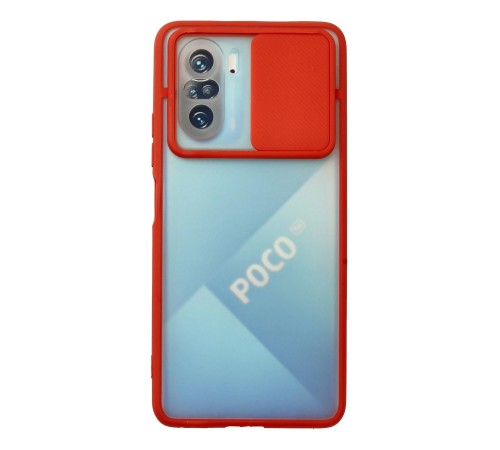 Xiaomi Poco F3 Kılıf Palm Buzlu Kamera Sürgülü Silikon - Kırmızı Xiaomi Poco F3 Kılıf Palm Buzlu Kamera Sürgülü Silikon - Kırmızı