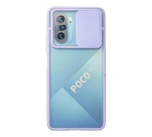 Xiaomi Poco F3 Kılıf Palm Buzlu Kamera Sürgülü Silikon - Lila Xiaomi Poco F3 Kılıf Palm Buzlu Kamera Sürgülü Silikon - Lila
