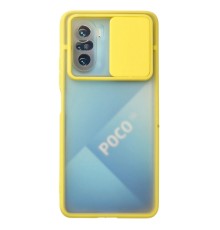 Xiaomi Poco F3 Kılıf Palm Buzlu Kamera Sürgülü Silikon - Sarı