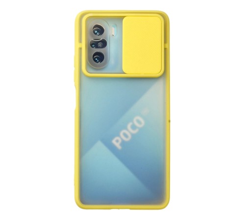 Xiaomi Poco F3 Kılıf Palm Buzlu Kamera Sürgülü Silikon - Sarı Xiaomi Poco F3 Kılıf Palm Buzlu Kamera Sürgülü Silikon - Sarı