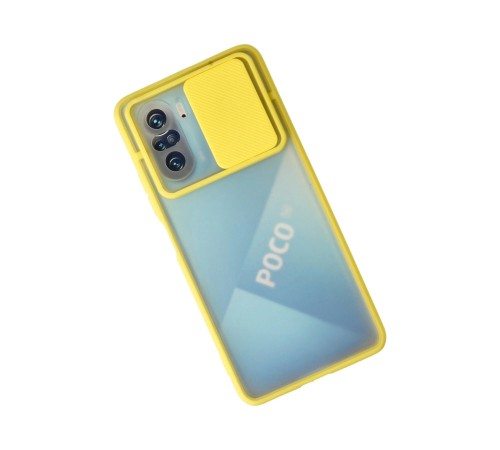 Xiaomi Poco F3 Kılıf Palm Buzlu Kamera Sürgülü Silikon - Sarı Xiaomi Poco F3 Kılıf Palm Buzlu Kamera Sürgülü Silikon - Sarı