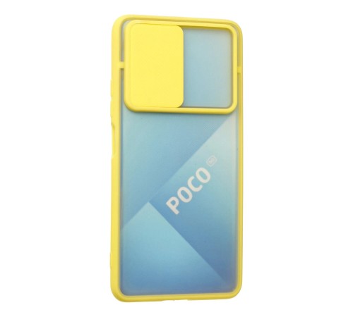 Xiaomi Poco F3 Kılıf Palm Buzlu Kamera Sürgülü Silikon - Sarı Xiaomi Poco F3 Kılıf Palm Buzlu Kamera Sürgülü Silikon - Sarı