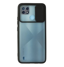 Realme C21 Kılıf Palm Buzlu Kamera Sürgülü Silikon - Siyah