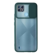 Realme C21 Kılıf Palm Buzlu Kamera Sürgülü Silikon - Yeşil