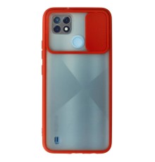 Realme C21 Kılıf Palm Buzlu Kamera Sürgülü Silikon - Kırmızı