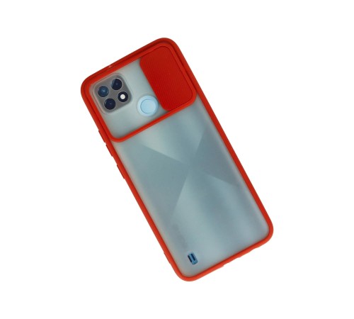 Realme C21 Kılıf Palm Buzlu Kamera Sürgülü Silikon - Kırmızı Realme C21 Kılıf Palm Buzlu Kamera Sürgülü Silikon - Kırmızı