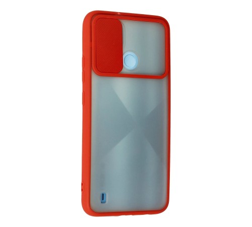 Realme C21 Kılıf Palm Buzlu Kamera Sürgülü Silikon - Kırmızı Realme C21 Kılıf Palm Buzlu Kamera Sürgülü Silikon - Kırmızı