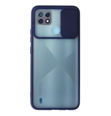 Realme C21 Kılıf Palm Buzlu Kamera Sürgülü Silikon - Lacivert