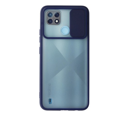 Realme C21 Kılıf Palm Buzlu Kamera Sürgülü Silikon - Lacivert Realme C21 Kılıf Palm Buzlu Kamera Sürgülü Silikon - Lacivert