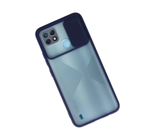 Realme C21 Kılıf Palm Buzlu Kamera Sürgülü Silikon - Lacivert Realme C21 Kılıf Palm Buzlu Kamera Sürgülü Silikon - Lacivert